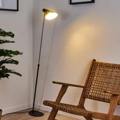 hofstein Lampadaire Corralcay Chrome, Noir, 1 lumière* Lampadaires Et Lampes Sur Pied