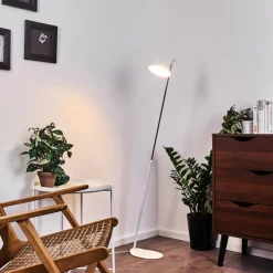 hofstein Lampadaire Corralcay Chrome, Blanc, 1 lumière