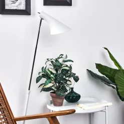 hofstein Lampadaire Corralcay Chrome, Blanc, 1 lumière