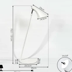 hofstein Lampadaire Corralcay Chrome, Blanc, 1 lumière