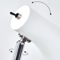 hofstein Lampadaire Corralcay Chrome, Blanc, 1 lumière