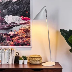 hofstein Lampadaire Corralcay Chrome, Blanc, 1 lumière