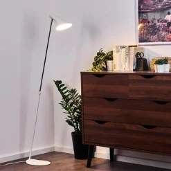 hofstein Lampadaire Corralcay Chrome, Blanc, 1 lumière