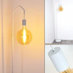 Lampes Industrielles-hofstein Lampadaire Cuyama Blanc, 1 lumière