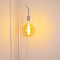 Lampes Industrielles-hofstein Lampadaire Cuyama Blanc, 1 lumière