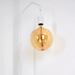 Lampes Industrielles-hofstein Lampadaire Cuyama Blanc, 1 lumière