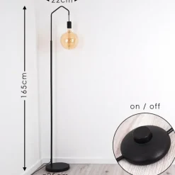 hofstein Lampadaire Cuyama Noir, 1 lumière* Lampadaires Et Lampes Sur Pied