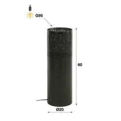 hofstein Lampadaire Cylinder Nickel mat, Noir, 1 lumière* Lampadaires Et Lampes Sur Pied