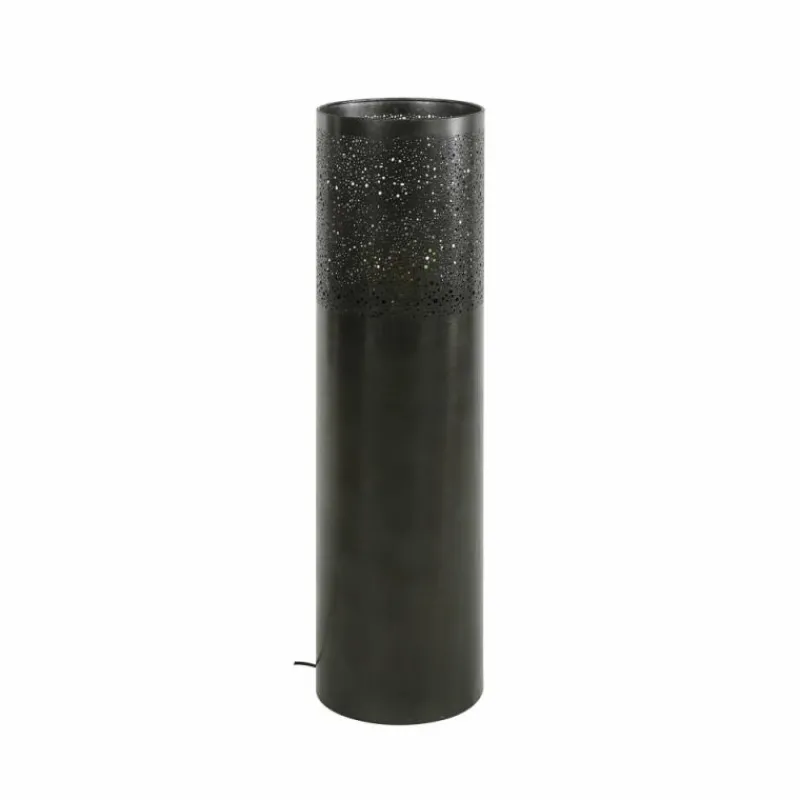 hofstein Lampadaire Cylinder Nickel mat, Noir, 1 lumière* Lampadaires Et Lampes Sur Pied