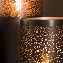 hofstein Lampadaire Cylinder Nickel mat, Noir, 1 lumière* Lampadaires Et Lampes Sur Pied