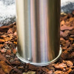 hofstein Lampadaire Dakar Acier inoxydable, 1 lumière, Détecteur de mouvement