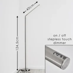 hofstein Lampadaire Deje LED Nickel mat, 1 lumière