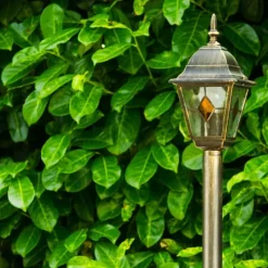 Luminaires Rustiques-hofstein Lampadaire d'extérieur Antibes Brun doré, 1 lumière
