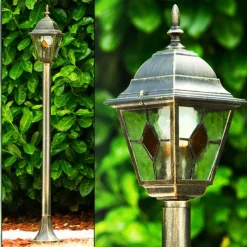 Luminaires Rustiques-hofstein Lampadaire d'extérieur Antibes Brun doré, 1 lumière