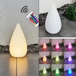 hofstein Lampadaire d'extérieur Bouilli LED Blanc, 1 lumière, Télécommandes, Changeur de couleurs