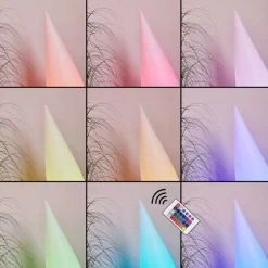 hofstein Lampadaire d'extérieur Bouilli LED Blanc, 1 lumière, Télécommandes, Changeur de couleurs