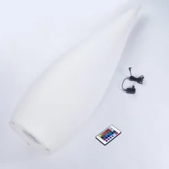 hofstein Lampadaire d'extérieur Bouilli LED Blanc, 1 lumière, Télécommandes, Changeur de couleurs