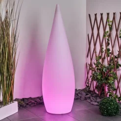 hofstein Lampadaire d'extérieur Bouilli LED Blanc, 1 lumière, Télécommandes, Changeur de couleurs