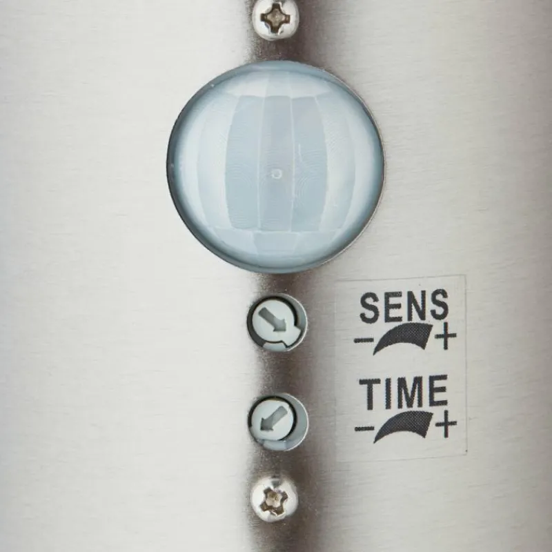 Luminaires Brilliant Lampadaire d'extérieur Brilliant Leigh Argenté, 1 lumière, Détecteur de mouvement