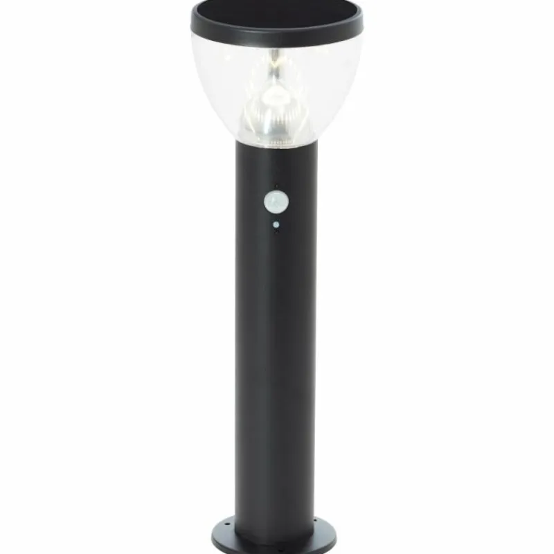 Luminaires Brilliant Lampadaire d'extérieur Brilliant Tulip LED Noir, 1 lumière, Détecteur de mouvement