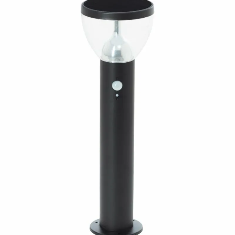 Luminaires Brilliant Lampadaire d'extérieur Brilliant Tulip LED Noir, 1 lumière, Détecteur de mouvement