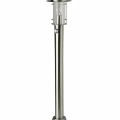Luminaires Brilliant Lampadaire d'extérieur Brilliant York Acier inoxydable, 1 lumière, Détecteur de mouvement