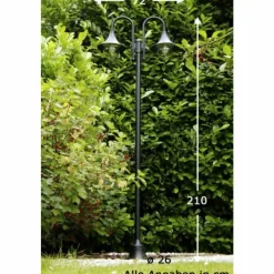 Luminaires Rustiques-Luminaires Brilliant Lampadaire d'extérieur Brilliant Berna Noir, 2 lumières