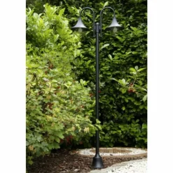 Luminaires Rustiques-Luminaires Brilliant Lampadaire d'extérieur Brilliant Berna Noir, 2 lumières