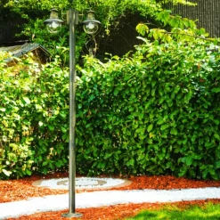 Luminaires Rustiques-hofstein Lampadaire d'extérieur Brilliant Artu Or, Noir, 2 lumières