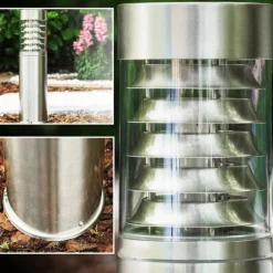 hofstein Lampadaire d'extérieur Dakar Acier inoxydable, 1 lumière