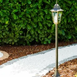 Luminaires Rustiques-hofstein Lampadaire d'extérieur Hongkong Bronze, Or, 1 lumière