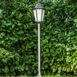 Luminaires Rustiques-hofstein Lampadaire d'extérieur Hongkong Frost Noir, 1 lumière