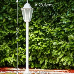 Luminaires Rustiques-hofstein Lampadaire d'extérieur Hongkong Frost Blanc, 1 lumière