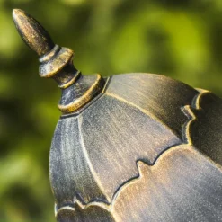 Luminaires Rustiques-hofstein Lampadaire d'extérieur Hongkong Frost Brun doré, 1 lumière, Détecteur de mouvement