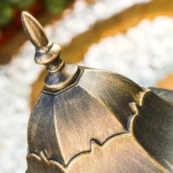 Luminaires Rustiques-hofstein Lampadaire d'extérieur Hongkong Frost Brun doré, 1 lumière