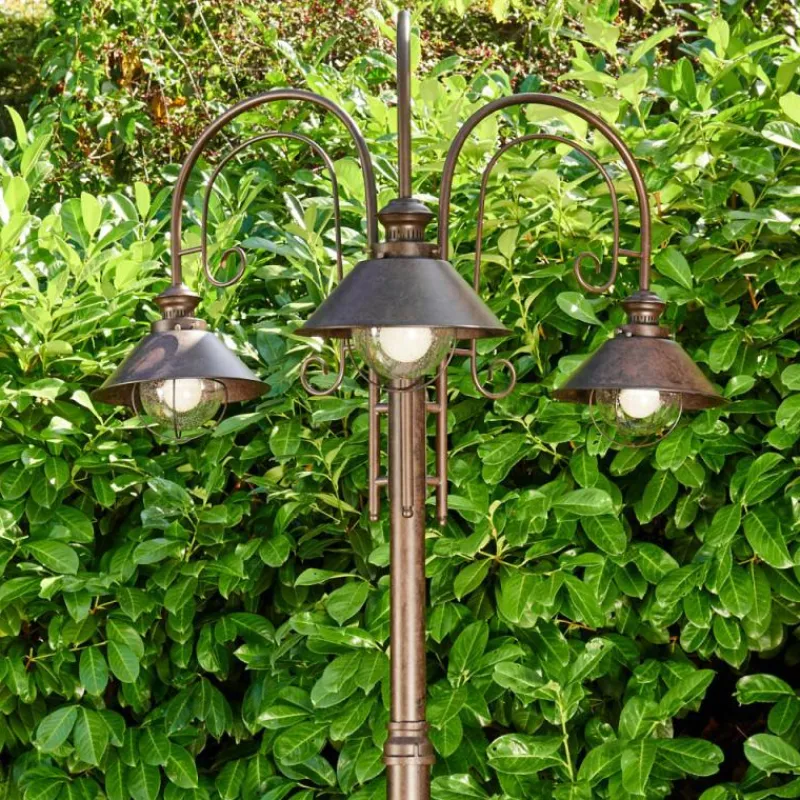 hofstein Lampadaire d'extérieur Lohja Rouille, 3 lumières