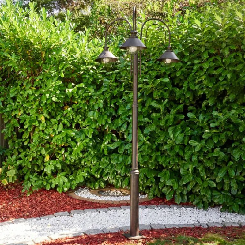 hofstein Lampadaire d'extérieur Lohja Rouille, 3 lumières