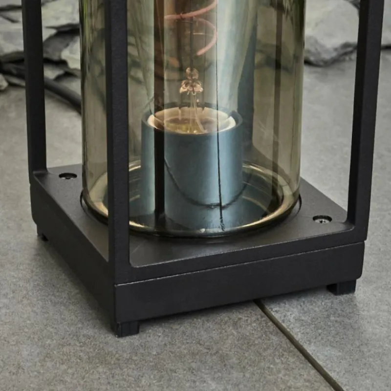 Suspension Verre Fumé-hofstein Lampadaire d'extérieur Palanga Noir, 1 lumière