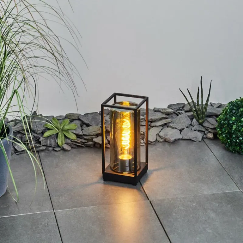 Suspension Verre Fumé-hofstein Lampadaire d'extérieur Palanga Noir, 1 lumière