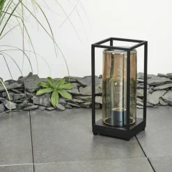 Suspension Verre Fumé-hofstein Lampadaire d'extérieur Palanga Noir, 1 lumière