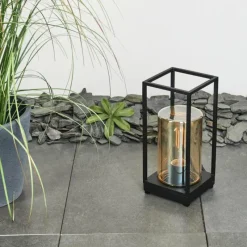 Lampes Vintages & Rétros-hofstein Lampadaire d'extérieur Palanga Noir, 1 lumière