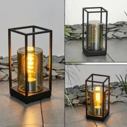 Suspension Verre Fumé-hofstein Lampadaire d'extérieur Palanga Noir, 1 lumière