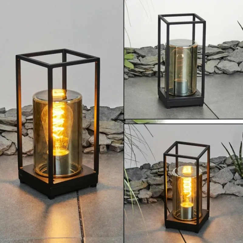 Suspension Verre Fumé-hofstein Lampadaire d'extérieur Palanga Noir, 1 lumière