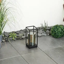 Suspension Verre Fumé-hofstein Lampadaire d'extérieur Palanga Noir, 1 lumière