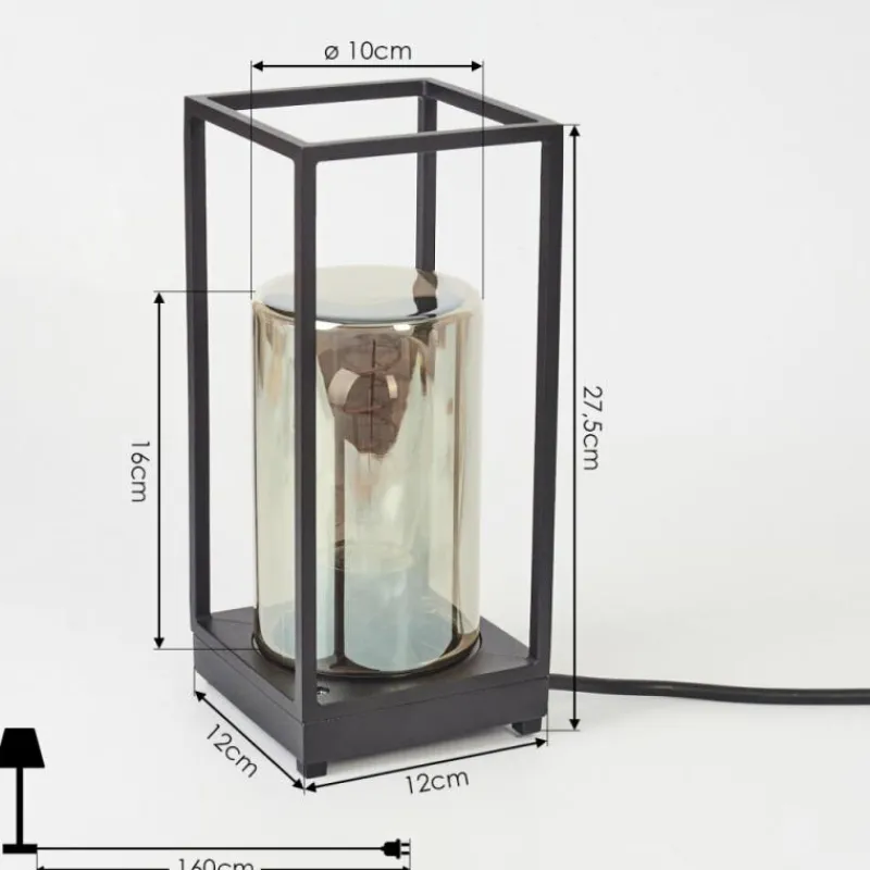 Suspension Verre Fumé-hofstein Lampadaire d'extérieur Palanga Noir, 1 lumière