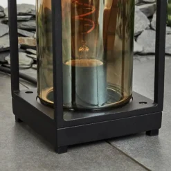 Suspension Verre Fumé-hofstein Lampadaire d'extérieur Palanga Noir, 1 lumière