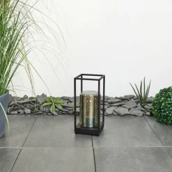 Suspension Verre Fumé-hofstein Lampadaire d'extérieur Palanga Noir, 1 lumière