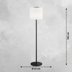 SCHÖNER WOHNEN-Kollektion Lampadaire d'extérieur LED Noir, 1 lumière, Télécommandes, Changeur de couleurs