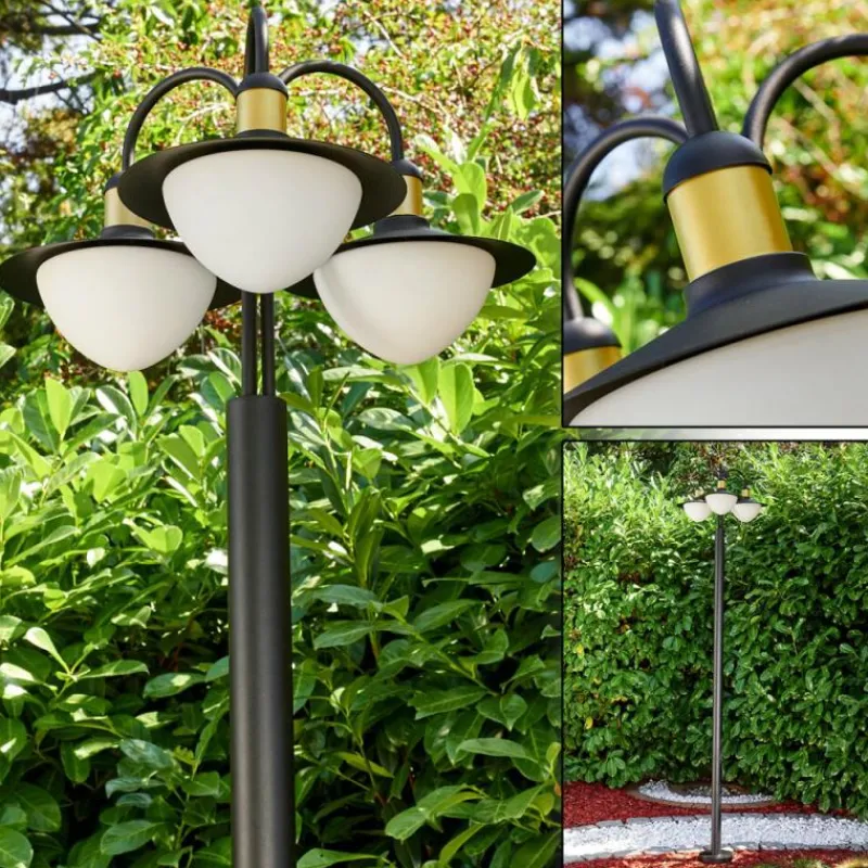 Lampes Dorées-hofstein Lampadaire d'extérieur Theux Or, Noir, 3 lumières