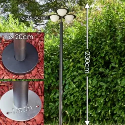 Lampes Dorées-hofstein Lampadaire d'extérieur Theux Or, Noir, 3 lumières